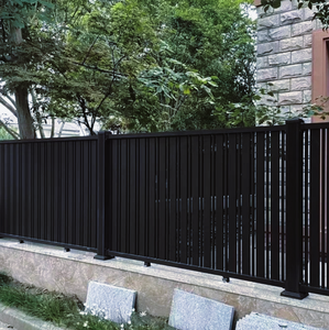 Modern 7ft 3D Model Estate Fence Panels Easy Installation Horizontal Slat Privacy Garden Yard Aluminum Alloy Home Trellis - Product Image 4