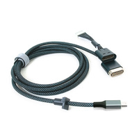 Cable de Extensión Magnético USB3.1 de PVC Personalizado, 10Gbps, 16 Pines, Terminal Macho, Extremo Abierto, con Longitud Personalizada