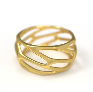 Anillo Brutal para Hombre, Diseño Paramétrico, Hecho a Mano, Plateado, Minimalista, Moderno, de Alta Calidad, Anillo de Boda - Product Image 5