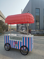 Chariot à main mobile pour glaces italiennes avec congélateur à affichage Chariot sur pied pour glaces