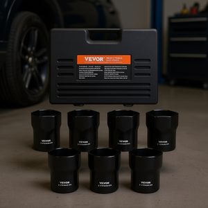 Set di 7 Chiavi a Bussola per Dadi di Bloccaggio Cuscinetti Ruota da 1/2 Pollice, Attrezzo per Riparazione Dadi a 6 Punte SAE e Metrici - Product Image 2