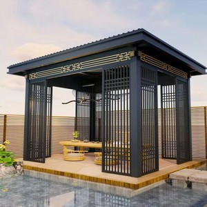 ศาลาศิลปะอลูมิเนียมที่ทนต่อสภาพอากาศภายนอกอาคารที่หลบภัยที่หรูหราป้องกันสนิมหรูหราและไร้กาลเวลา - Product Image 3