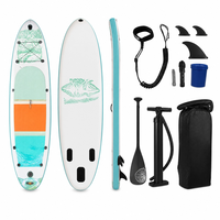 Planche de paddle gonflable de 10,5 pieds avec accessoires complets : pagaie en aluminium, pompe, leash, aileron, sac à dos