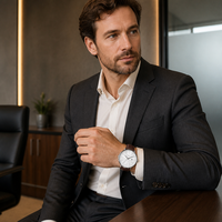 Montre-bracelet pour homme, OEM ODM, bracelet en cuir imperméable, mouvement à quartz japonais, ultra-mince, aiguilles personnalisées, sport, mode