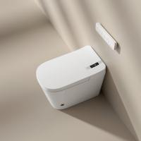 WC intelligent avec capteur de chasse automatique, bidet intégré, design allongé, télécommande, céramique, design moderne, luxe, monobloc, cuvette de toilette électronique