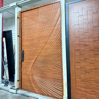 Pintu Masuk Depan Aluminium Cor Modern Berkualitas Tinggi, Pintu Anti Karat Tahan Air dengan Relief Visual 3D untuk Proyek Hunian