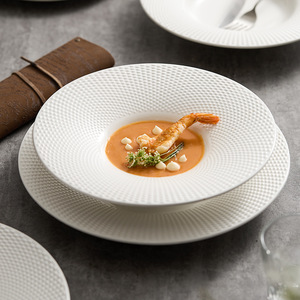 Customize Ceramic Charger Plate Wedding Nordic Style Restaurant Vintage Embossed <b>Dinner</b> Plate Ceramic <b>Set</b> Luxury - Product Image 3