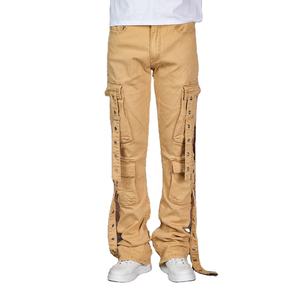 Jean en denim évasé taille mi-haute respirant pour homme Wangsheng, grande taille, style hip-hop anglais, <span class=keywords><strong>color</strong></span>é, <span class=keywords><strong>6</strong></span> poches, délavé, personnalisé - Product Image 5