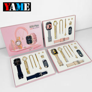 ชุดเซ็ตนาฬิกาสมาร์ทวอทช์ผู้หญิง 7 in 1 รุ่น A58 Plus พร้อมสาย <span class=keywords><strong>2</strong></span> เส้น ต่างหู สร้อยข้อมือ สร้อยคอ รองรับการโทรผ่านบลูทูธ หน้าจอ <span class=keywords><strong>2</strong></span>.02 นิ้ว ขายดี - Product Image 4