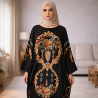 Robe vintage florale mi-longue en polyester à coupe ample avec impression numérique et emballage personnalisé, faible MOQ pour les commandes d'essai