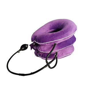 Crystal Velvet Inflatable <b>Neck</b> Support Purple Manual <b>Traction</b> For <b>Neck</b> Correction And Relief - Product Image 1