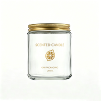 Stoples Lilin Kaca Amber Bulat Kosong 100g 200g 3oz 4oz 5oz 6oz 8oz dengan Tutup Aluminium Hitam Perak Emas Stoples Krim Kaca