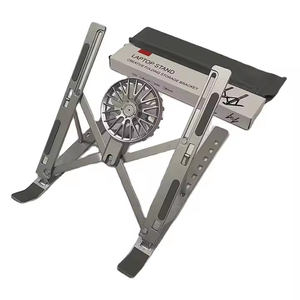 Soporte plegable para computadora portátil Soporte ajustable de aleación de aluminio para computadora portátil Soporte para tableta Soporte portátil para computadora portátil con ventilador - Product Image 1