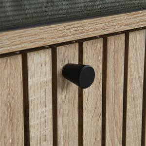 Banc à chaussures en bois avec rangement et revêtement en cuir PU, design traditionnel pour l'entrée et l'appartement - Product Image 4