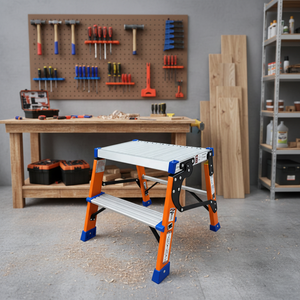 Échelle pliante industrielle <span class=keywords><strong>en</strong></span> <span class=keywords><strong>fibre</strong></span> <span class=keywords><strong>de</strong></span> <span class=keywords><strong>verre</strong></span>, normes européennes, avec marches antidérapantes larges, sélectionnée à la main, capacité 150 kg, pour extérieur et supermarché, modèle 2 - Product Image 6