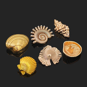 Boutons personnalisés fabriqués sur mesure, forme irrégulière, coquillage, conque, étoile de mer, forme spéciale, en alliage de zinc, avec logo personnalisé. - Product Image 2