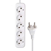 Multiprise électrique européenne 5 prises sans mise à la terre
