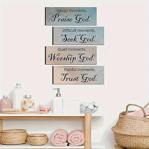 Letrero bíblico en stock, letrero con letras en inglés, placa para puerta, adhesivo de pared, artículo colgante, placa inspiradora de madera, hogar - Product Image 4