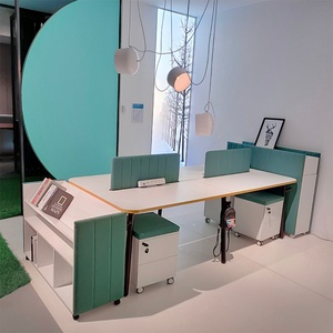 Estación de Trabajo Modular para 6 Personas, Escritorio de Oficina, Cubículos para Reuniones y Mesa Compartida para el Hogar o Hospital, Estilo de Diseño Moderno - Product Image 4