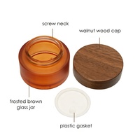 Benutzer definierte Mattglas Glas Kerzen behälter Holz Bambus Deckel 30ml 50ml 15g 30g 50g Glas für Kosmetik creme