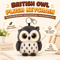 Porte-clés hibou en peluche 10 cm, figurine d'oiseau réaliste, jouet animal doux et mignon, breloque pour sac à dos et clés de voiture, cadeau pour enfants, pour machine à griffes