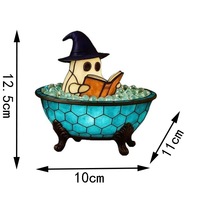 Figurine de fantôme d'Halloween lumineuse, statue mignonne en train de lire, décoration intérieure style 1 pour chambre à coucher