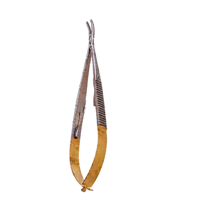 Implant chirurgical en acier inoxydable, pointe TC médicale, porte-aiguilles Castroviejo, Suture dorée avec mâchoires dentelées et serrure CE ISO - Product Image 1