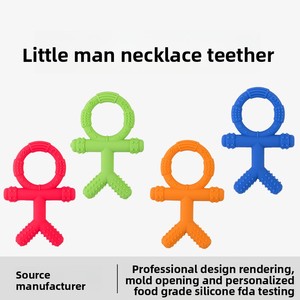 Collana da masticare in silicone per gengive del bambino, giocattolo masticabile a forma di bambino con cordino, per 0-24 mesi - Product Image 3
