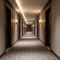 Tapis de couloir en polyester pour hôtels, personnalisable, échantillon gratuit, résistant au feu, pour la coopération à long terme avec les partenaires hôteliers mondiaux