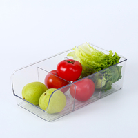 Boîte de rangement transparente en PET conteneur à tiroir empilable pour congélateur canettes de bière et boissons organisateur de réfrigérateur pour usage domestique