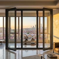 Ventana Horizontal Fija de Aluminio de Alta Resistencia HUACAI, Vidrio Templado, a Prueba de Polvo, Estilo Moderno de Mediados de Siglo para Apartamento