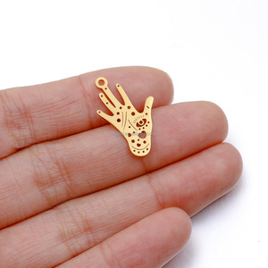 Amuletos de <span class=keywords><strong>Mano</strong></span> de Acero Inoxidable Personalizados con Ojo Turco, Regalos de Protección Significativos, Colgantes <span class=keywords><strong>Hamsa</strong></span> Personalizados para Creación de Joyería Única - Product Image 3