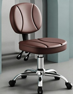 Sillón de Barbero Moderno de Cuero, Silla de Estilismo Ajustable con Ruedas para Salón de Belleza y Estudio - Product Image 2