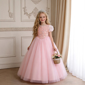 Robe de princesse pour filles Baihui, robe de bal en tulle bleu pour anniversaire ou spectacle - Product Image 3