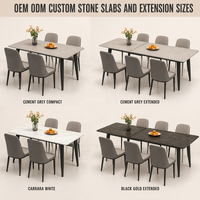 Table à manger en marbre brillant de style italien, simplicité moderne, pour usage domestique, appartements de petite taille, design minimaliste épaissi