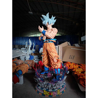 Statue Goku Ultra Instinct sur mesure grandeur nature 1:1 avec base LED énergétique, figurine anime de collection décorative