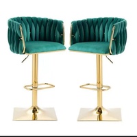 Chaise de bar de luxe K Midcentury, base ronde, pivotante, réglable en hauteur par vérin hydraulique, pour comptoir