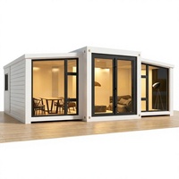 Maison conteneur moderne extensible de 20 pieds, préfabriquée, modulaire, légère, pour bureau temporaire, dortoir ou espace de vie