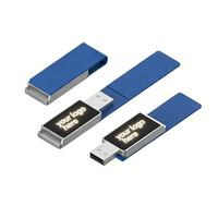 Nouvelle clé USB 2.0 en cuir avec logo LED personnalisé, cadeau promotionnel d'entreprise avec logo personnalisé