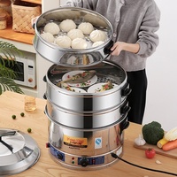 Yolecen-Cuiseur vapeur électrique commercial multicouche en acier inoxydable avec minuterie grande capacité pour la cuisson à la vapeur de petits pains de poisson pour la vente en gros