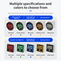 Voltmeter Digital Mini AC 230V/380V, pengukur voltase LED Panel colokan tegangan listrik tipe Voltmeter Meter Meter Kecil
