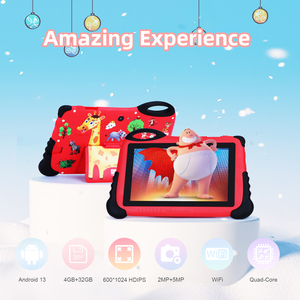 Tablette éducative pour enfants C Idea Eye-care 7 pouces, version Android WiFi, résistante aux chutes, rouge, avec design de dessin animé pour enfants (Girafe) - Product Image 2