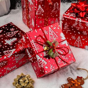 MAYPLUSS Christmas <b>Wrapping</b> <b>Paper</b> Roll 17 Inch X 33 Feet Metallic Red Tree Snowflake Foil Gift Craft Packaging - Product Image 5