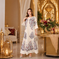 Robe abaya turque musulmane de grande taille ornée de grandes perles de luxe léger de qualité supérieure pour les festivals religieux