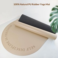 Premium 5mm Halbrunde PU Naturkautschuk-Matte Rutschfest Schweißresistent Stoßdämpfende Unterlage für Heimtraining Pilates Yoga-Matte