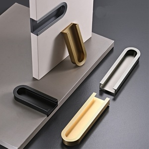 Tiroir latéral encastré sans fente à loquet dissimulé armoire dissimulée porte coulissante poignée longue en aluminium - Product Image 1