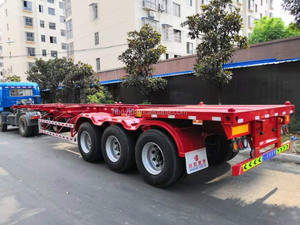 محور 3 محاور 4 قدم 40 قدم محاور نقل حاويات سرير مسطح 20 قدم 45 قدم شاحنة تحميل - Product Image 4