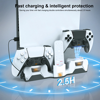 Support mural avec station de charge pour disque PS5 et console numérique Organisateur peu encombrant avec support de jeu de charge à double contrôleur