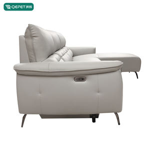 صالة كرسي جلد عصرية على شكل حرف L مع منفذ USB أريكة كهربائية مستلق مقطعية - Product Image 4