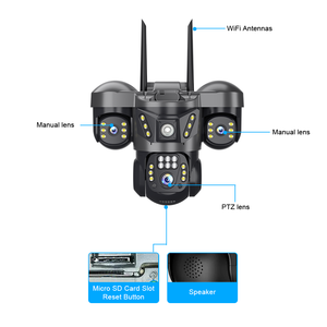 V380 9mp <span class=keywords><strong>3</strong></span> lentes y <span class=keywords><strong>3</strong></span> pantallas Ptz Cámara 9mp 4G Seguridad Cctv 4G Ip Triple-lente Red Ptz Triple pantallas Cámara de seguridad 4G - Product Image 4